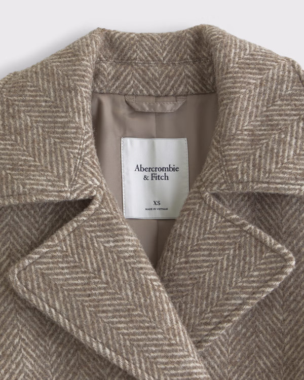 A&F Carrie Wool-Blend Trench Coat | Abercrombie & Fitch (US)