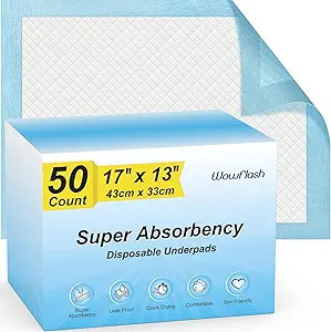 50 Count Super Absorbency Disposable Underpads, Leakproof Quick Drying Disposable Pads for Baby, ... | Amazon (US)