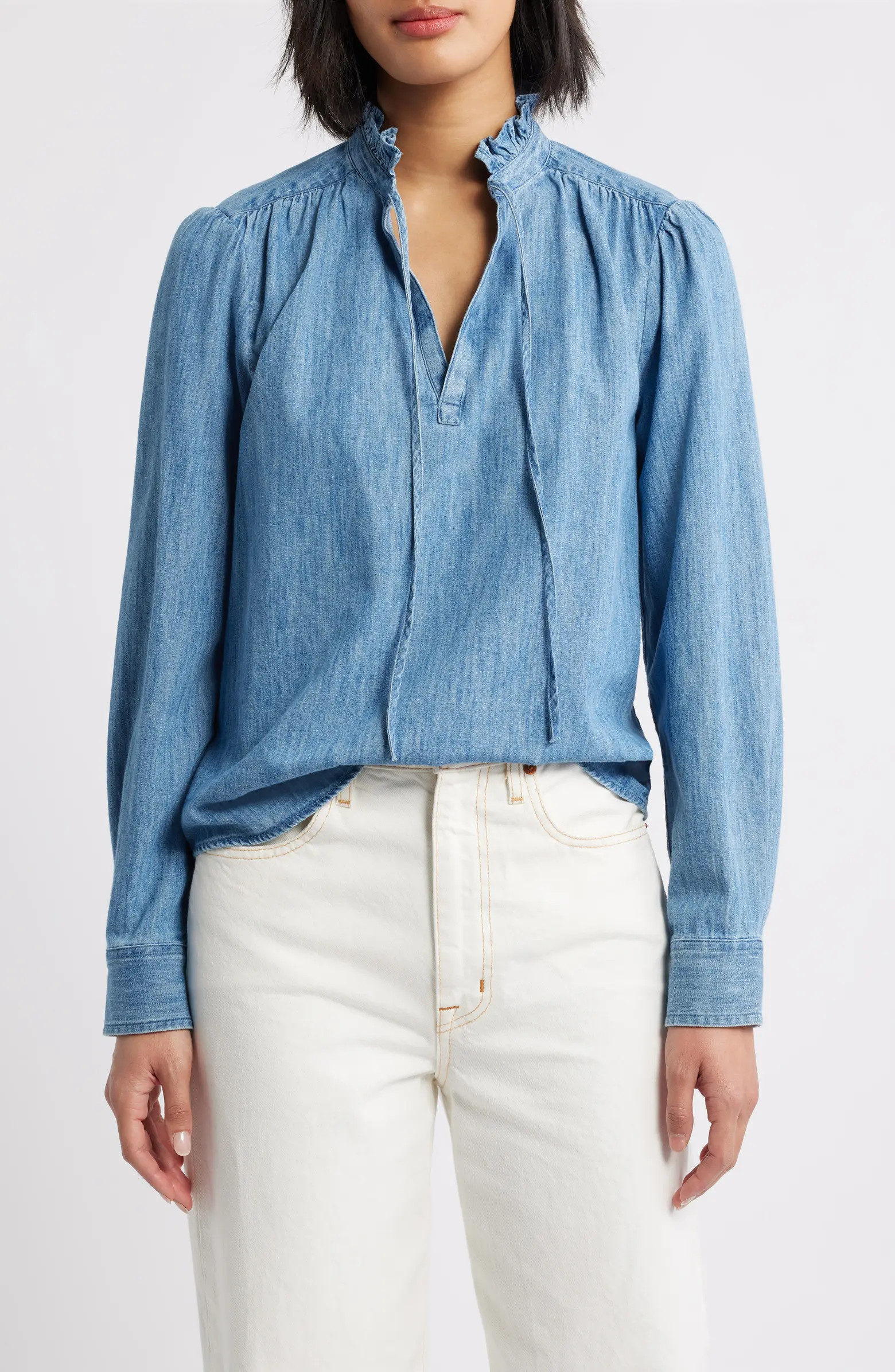 Ruffle Chambray Top | Nordstrom