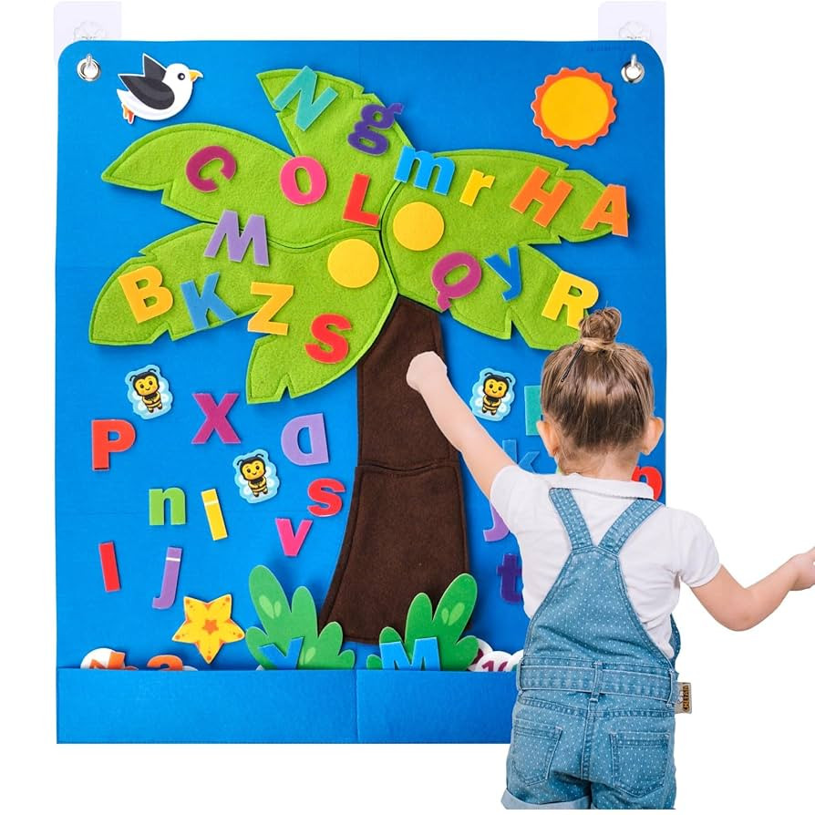 CHEFAN Felt Letter and Number Tree, Coconut Tree Alphabet Game, Felt Story Board Set for Early Ed... | Amazon (US)