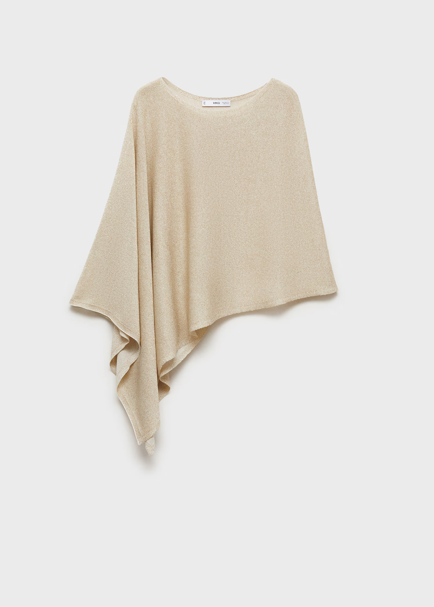 Asymmetrical lurex knitted cape - Women | MANGO USA | Mango (US/MX/AU)