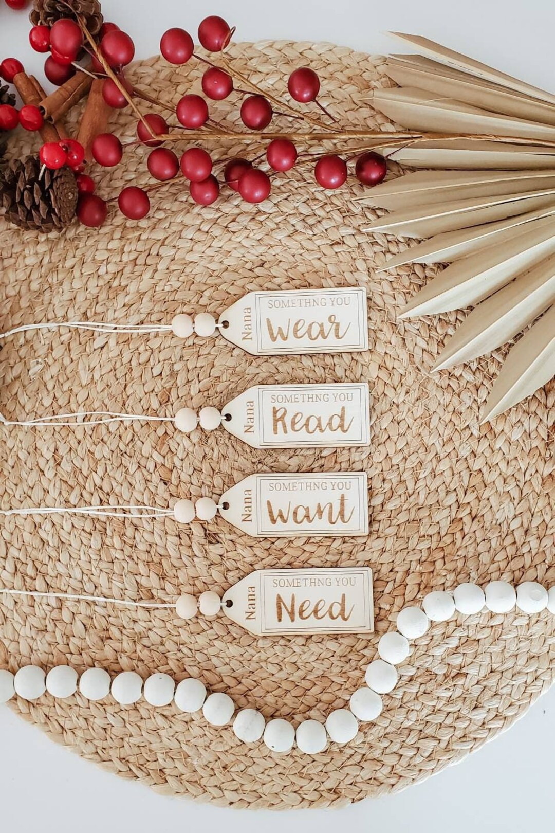 4 Custom Christmas Gift Tags Christmas Gift Tag Wooden - Etsy | Etsy (US)