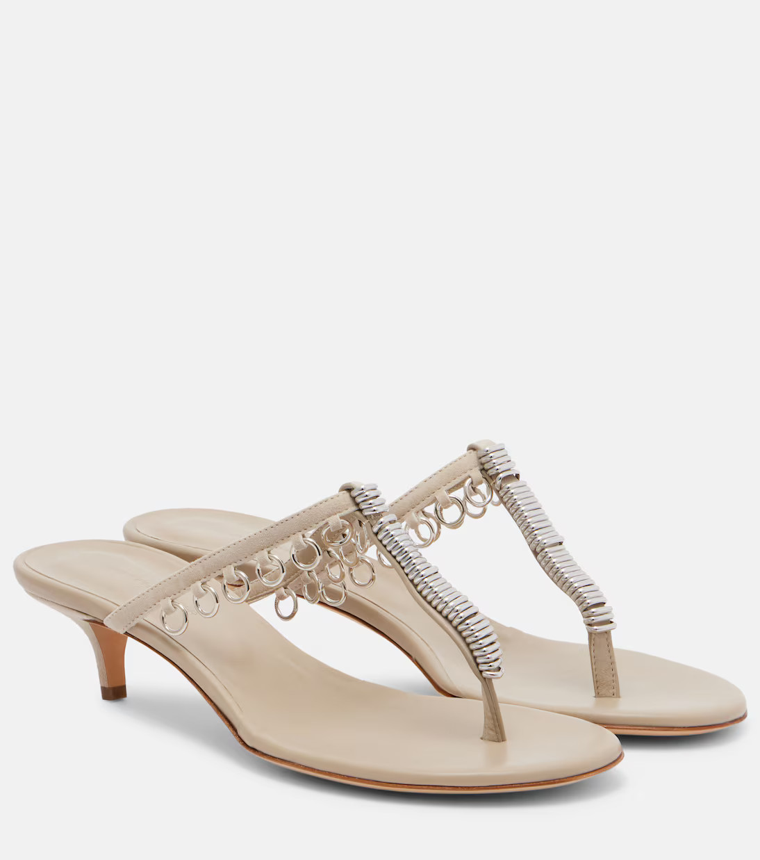 Pierced embellished leather thong sandals | Mytheresa (US/CA)