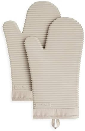 KITCHENAID Ribbed Soft Silicone Oven Mitt 2-Pack Set, 7.5"x13", Milkshake | Amazon (US)