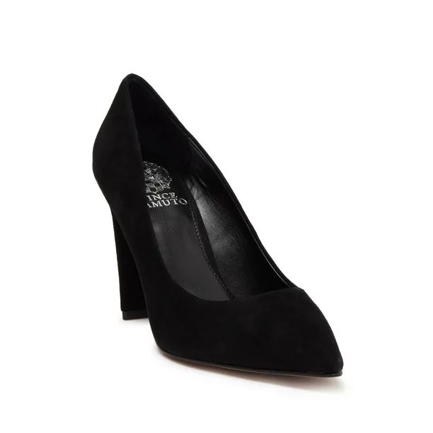 Vince Camuto Women's CANDERA Pump Black Suede High Block Heel Pointed Toe Pumps | Walmart (US)