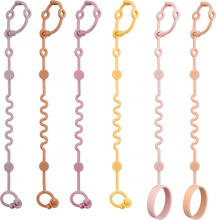 LittleHugs Toy Straps for Baby, 6pcs Adjustable Toy Holder for Stroller Accessories, Silicone Tet... | Amazon (US)