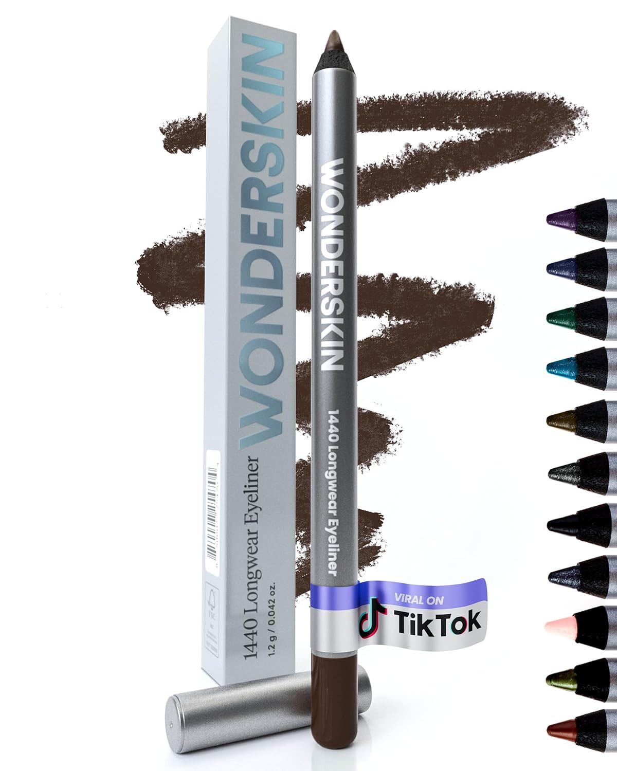 Wonderskin Eyeliner Pencil, 1440 Longwear Brown Eyeliner Pencil - Waterproof, Sharpenable & Smudg... | Amazon (US)