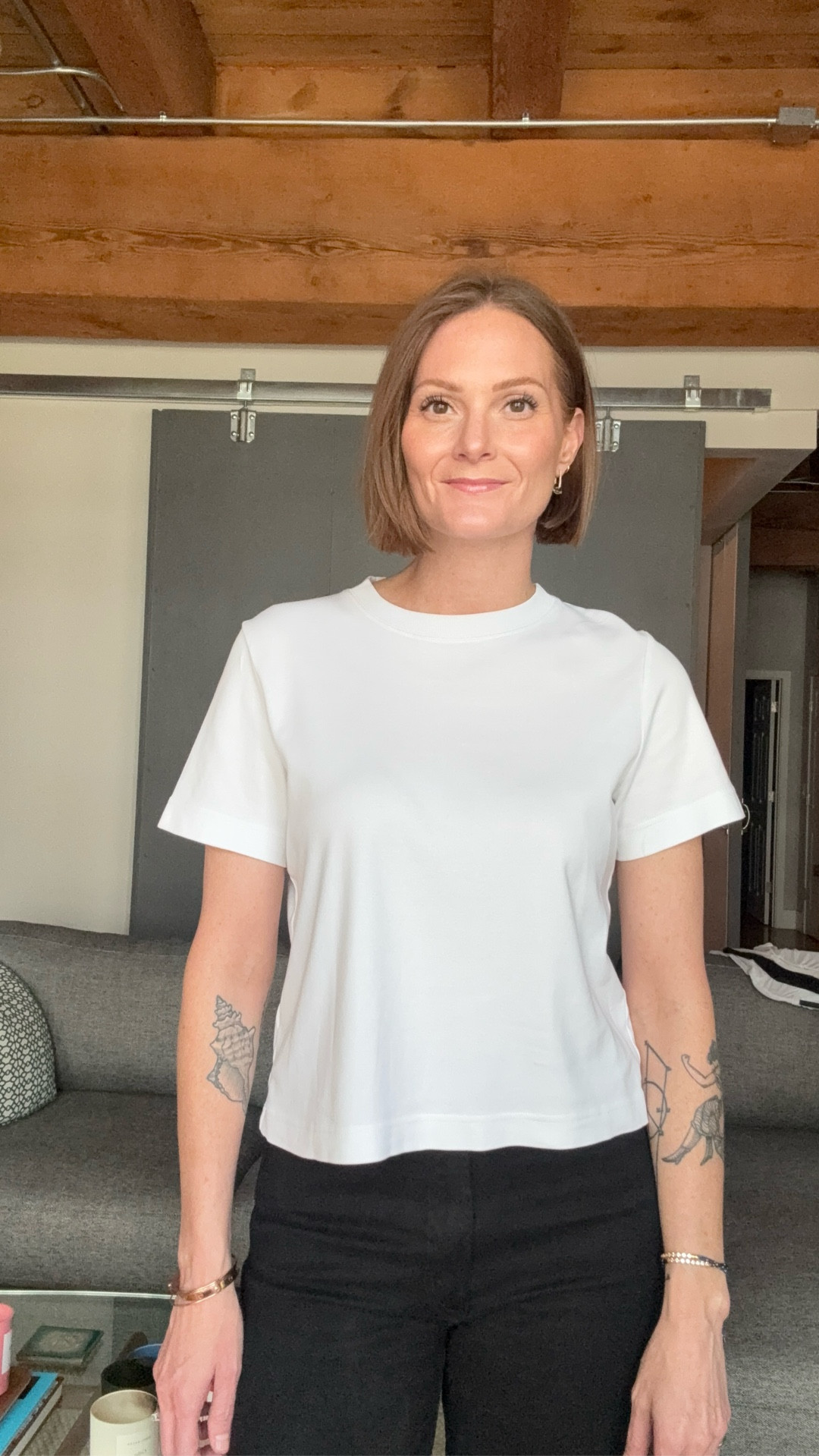 T-shirt try on. I get my regular size. Thicker collar. 100% Organic cotton. Made in Portugal

#LTKOver40 #LTKFindsUnder100 #LTKFindsUnder50