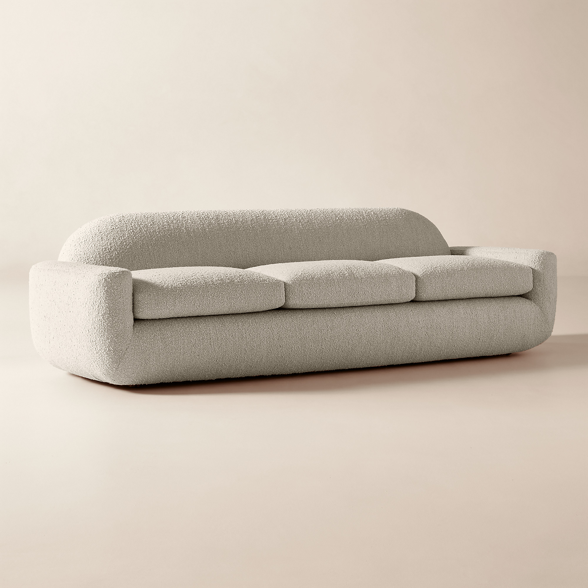 Aldine 103" Ivory Boucle Textured Sofa | CB2 | CB2