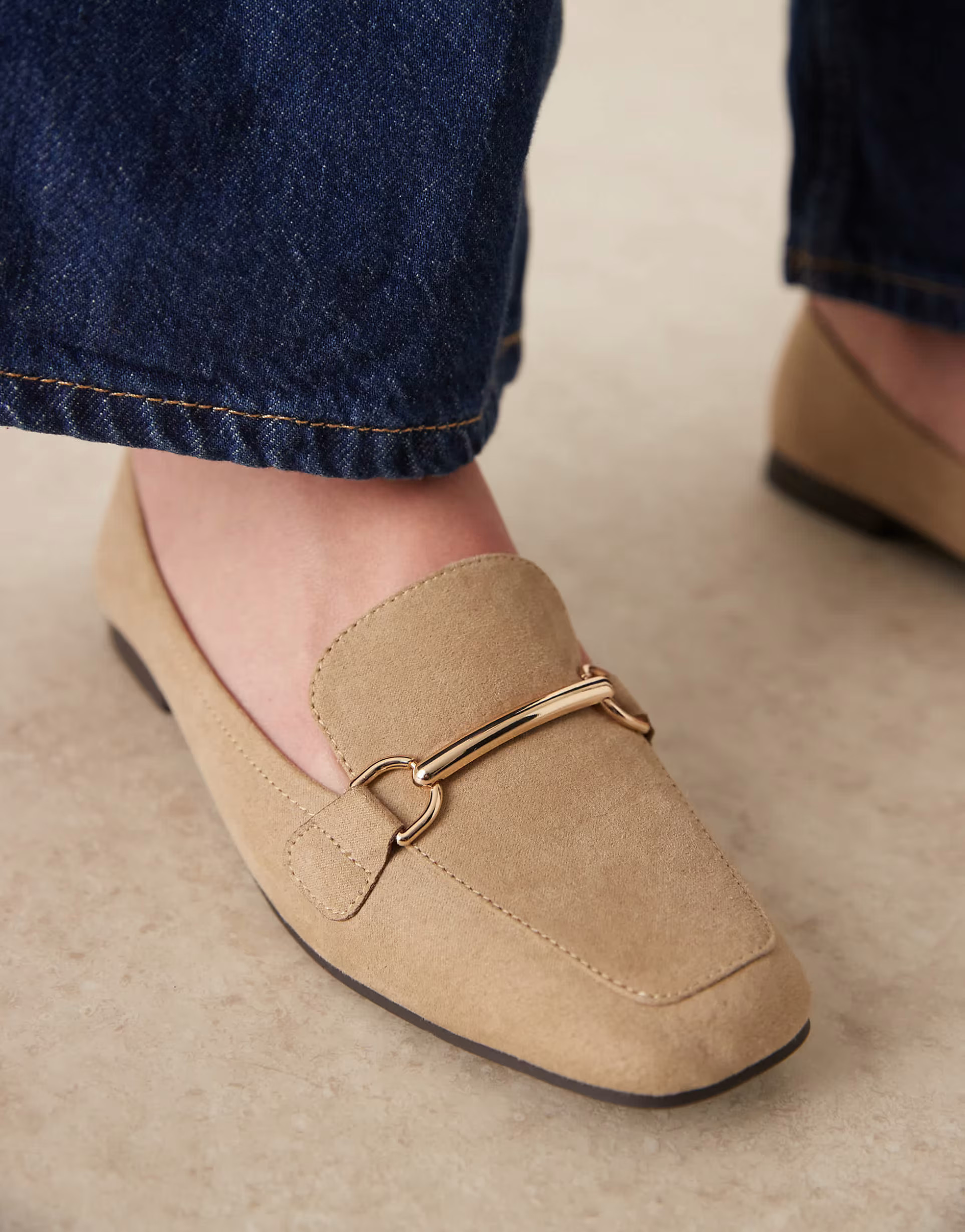 New Look snaffle suedette loafer in beige | ASOS (Global)
