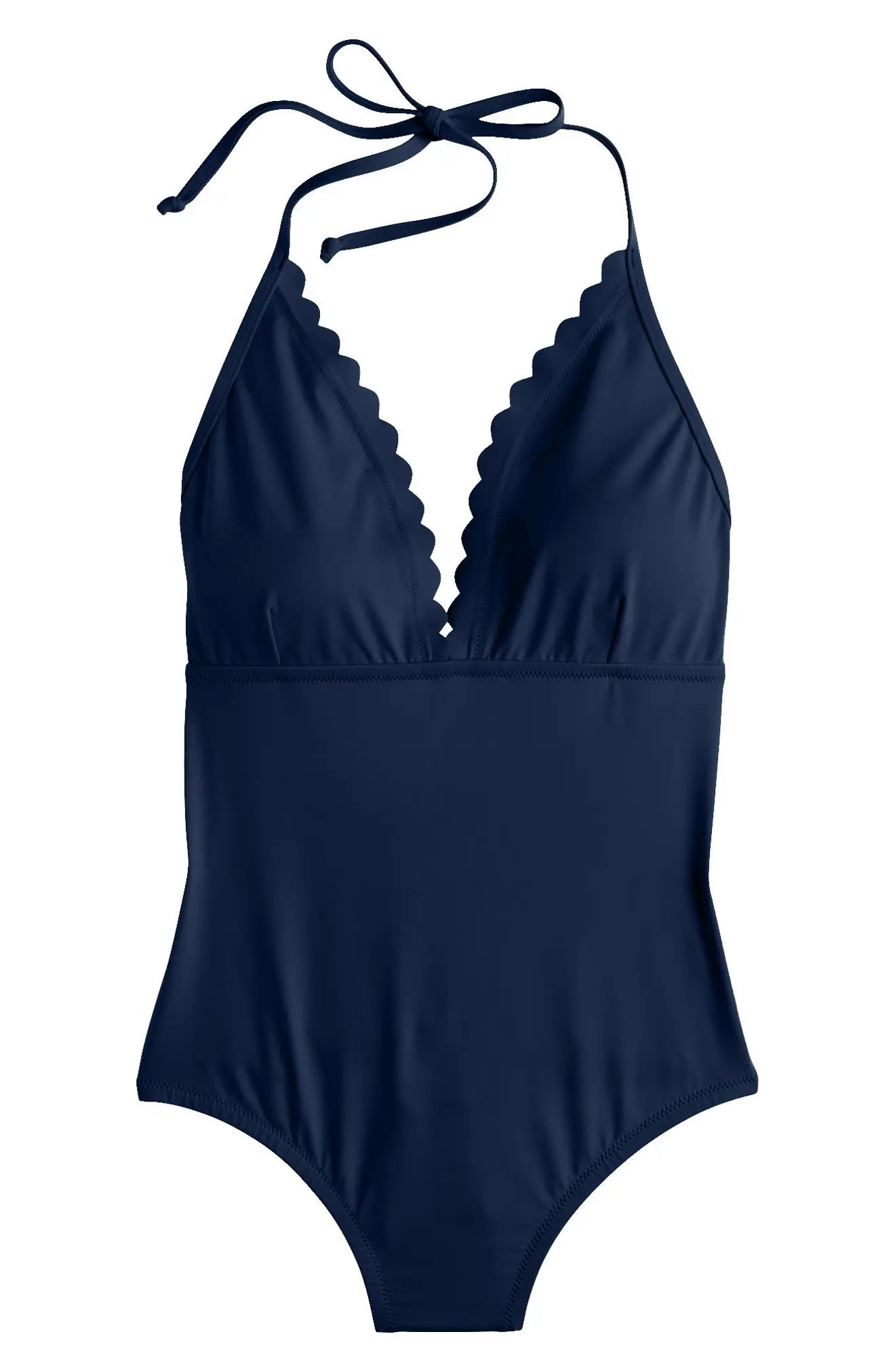 J.Crew Scallop One-Piece Swimsuit | Nordstrom