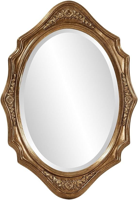 Howard Elliott Trafalgar Virginia Gold Leaf Oval Wall Mounted Mirror with Cameo-Esque Wood Frame,... | Amazon (US)