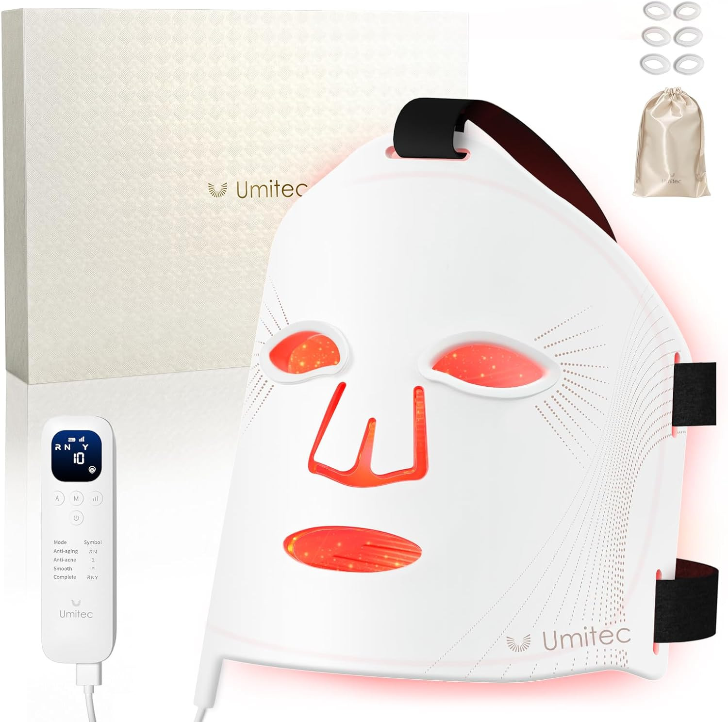 LED Face Mask, Red Light Therapy Mask, Four Modes Blue Light Therapy, Face Zone Maping, Remote Co... | Amazon (UK)