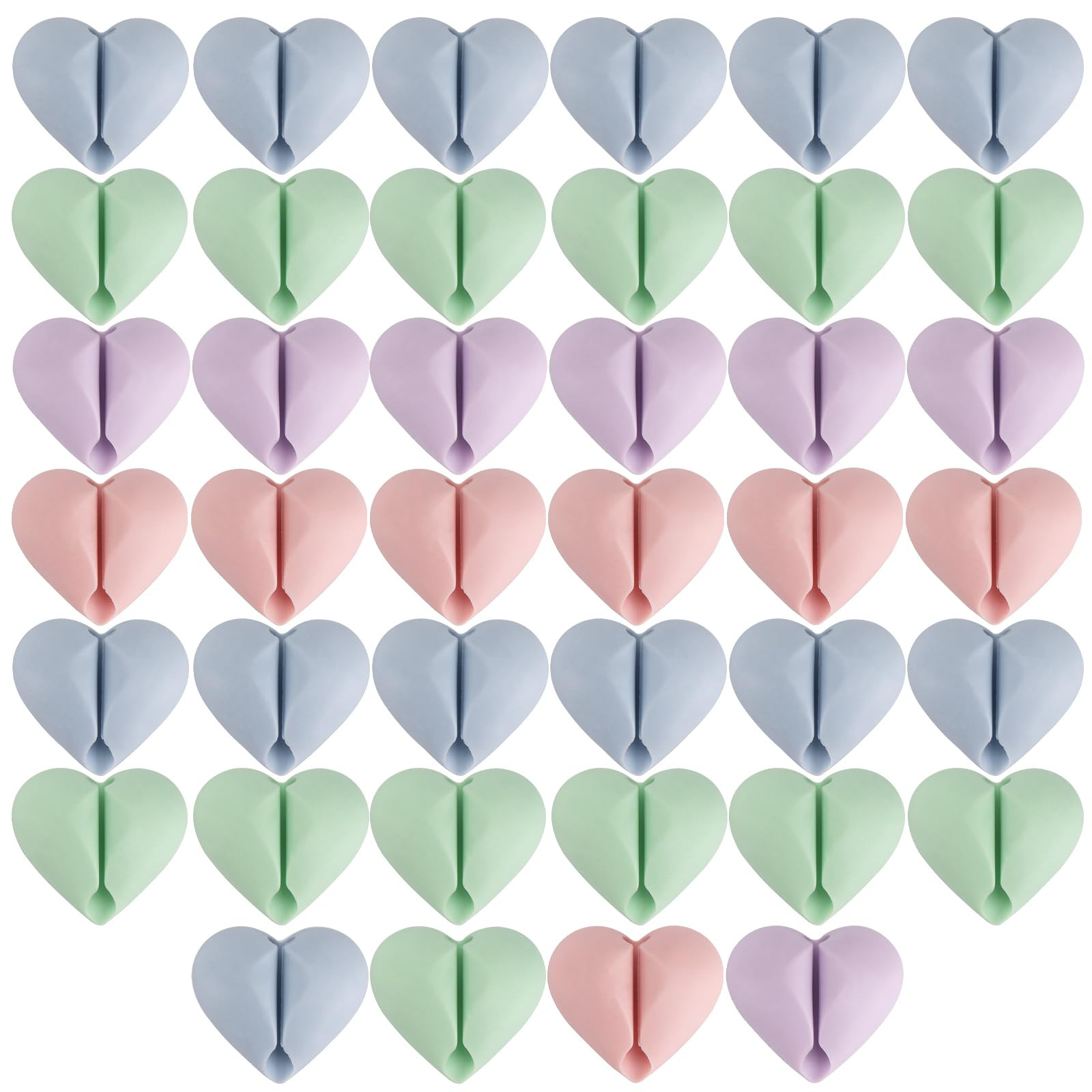 40 Pcs Cable Holder Cord Clips, Adhesive Wire Cord Holder Heart Cable Organizer Clips for Desk, H... | Amazon (US)