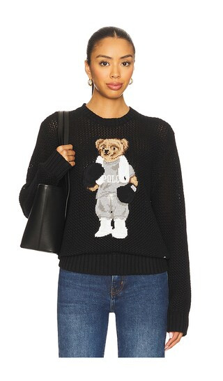 Polo Bear Cotton Crewneck Sweater in Polo Black | Revolve Clothing (Global)