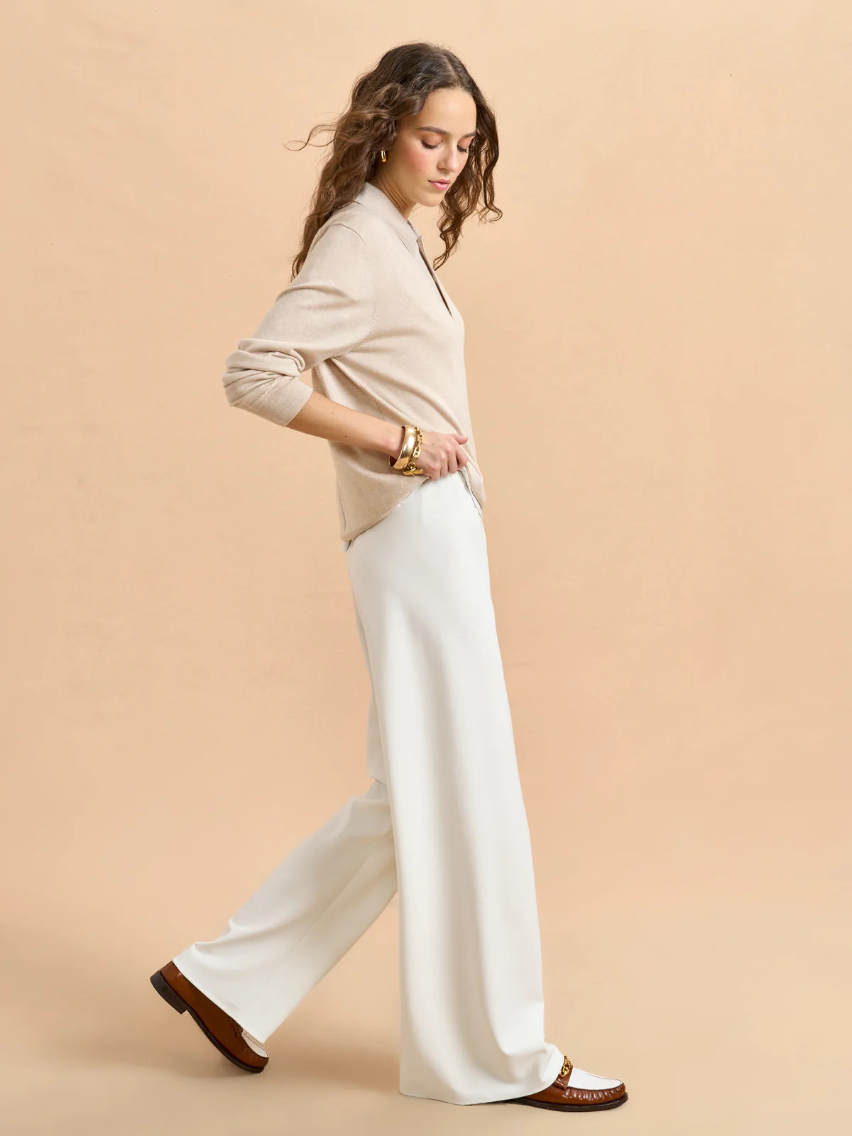 Ivory crepe Colby Pant | La Ligne | La Ligne