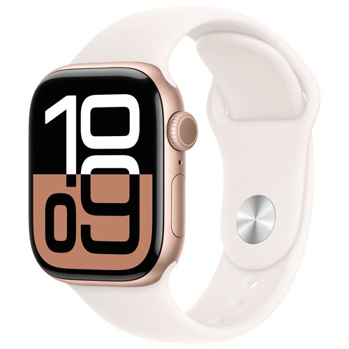 Open Box - Apple Watch Series 10 (GPS) 42mm Rose Gold Aluminum Case with Light Blush Sport Band -... | Best Buy Canada