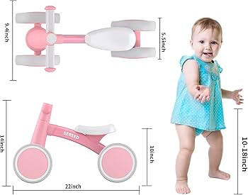 SEREED Baby Balance Bike for 1 Year Old Boys Girls 12-24 Month Toddler Bike, 4 Wheels First Birth... | Amazon (US)
