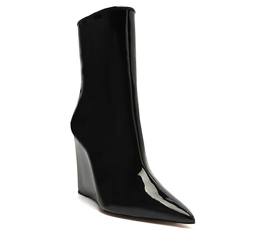 Schutz Patent Platform Wedge Boot - Asya | QVC