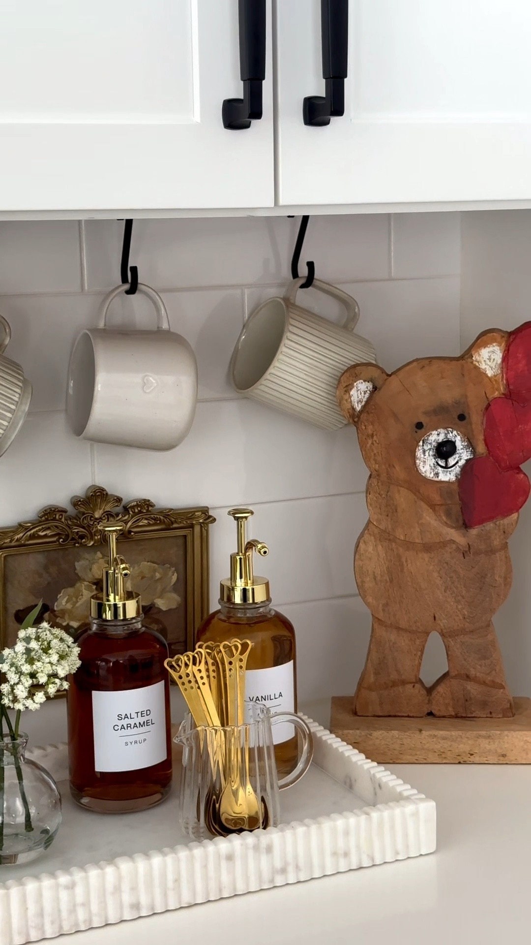 Valentines coffee bar! Definitely out of my realm but needed a change and it was kind of fun 🤩 😍♥️ all items except the bear & artwork is linked! I linked like items for the bear. 

#LTKSeasonal #LTKHome #LTKU