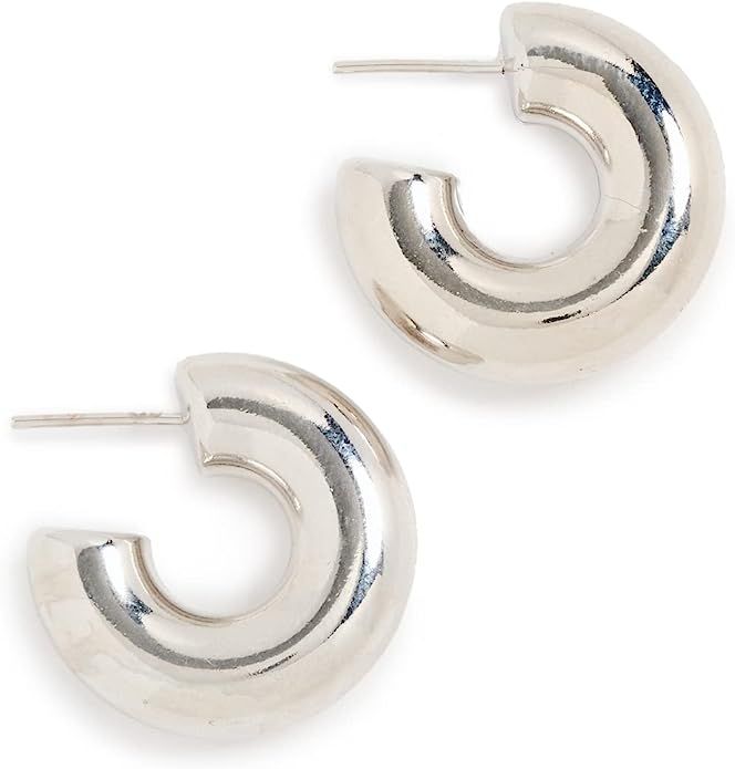 Adina's Jewels Women's Bubble Hoop Earrings, Silver, One Size | Amazon (US)