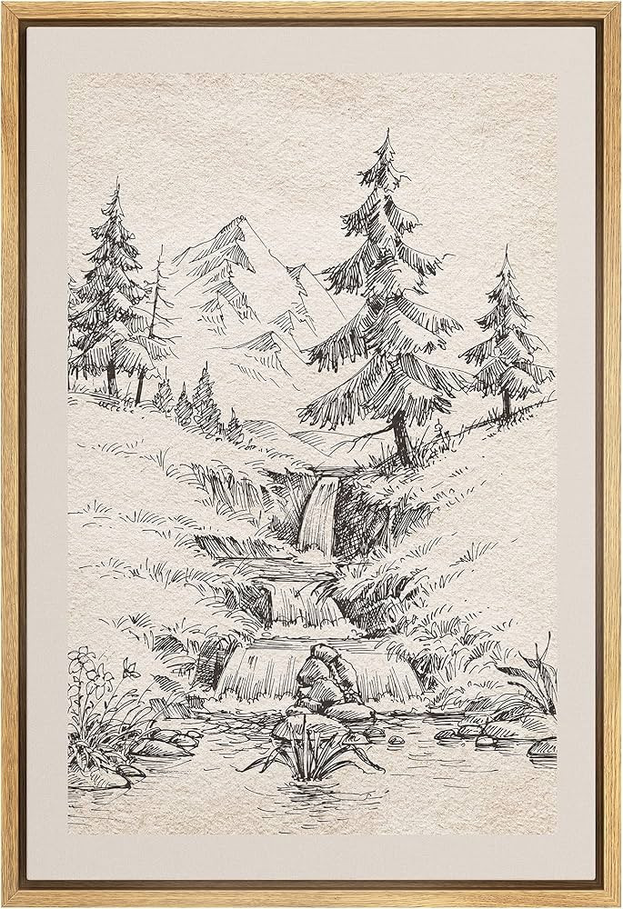 Amazon.com: IDEA4WALL Framed Canvas Print Wall Art Dark Country Tree Field Forest Nature Wilderne... | Amazon (US)