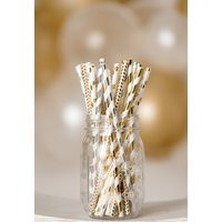 Silver and Gold Foil Straws Gold Wedding Gold Straws Silver Foil Straws Gold and Silver Shower Gold Paper Straws  Gold Polkadots | Etsy (US)