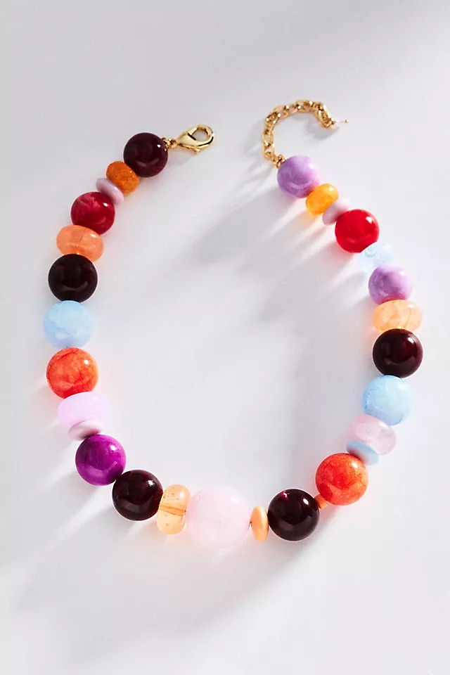 Chunky Beaded Rainbow Necklace | Anthropologie (US)