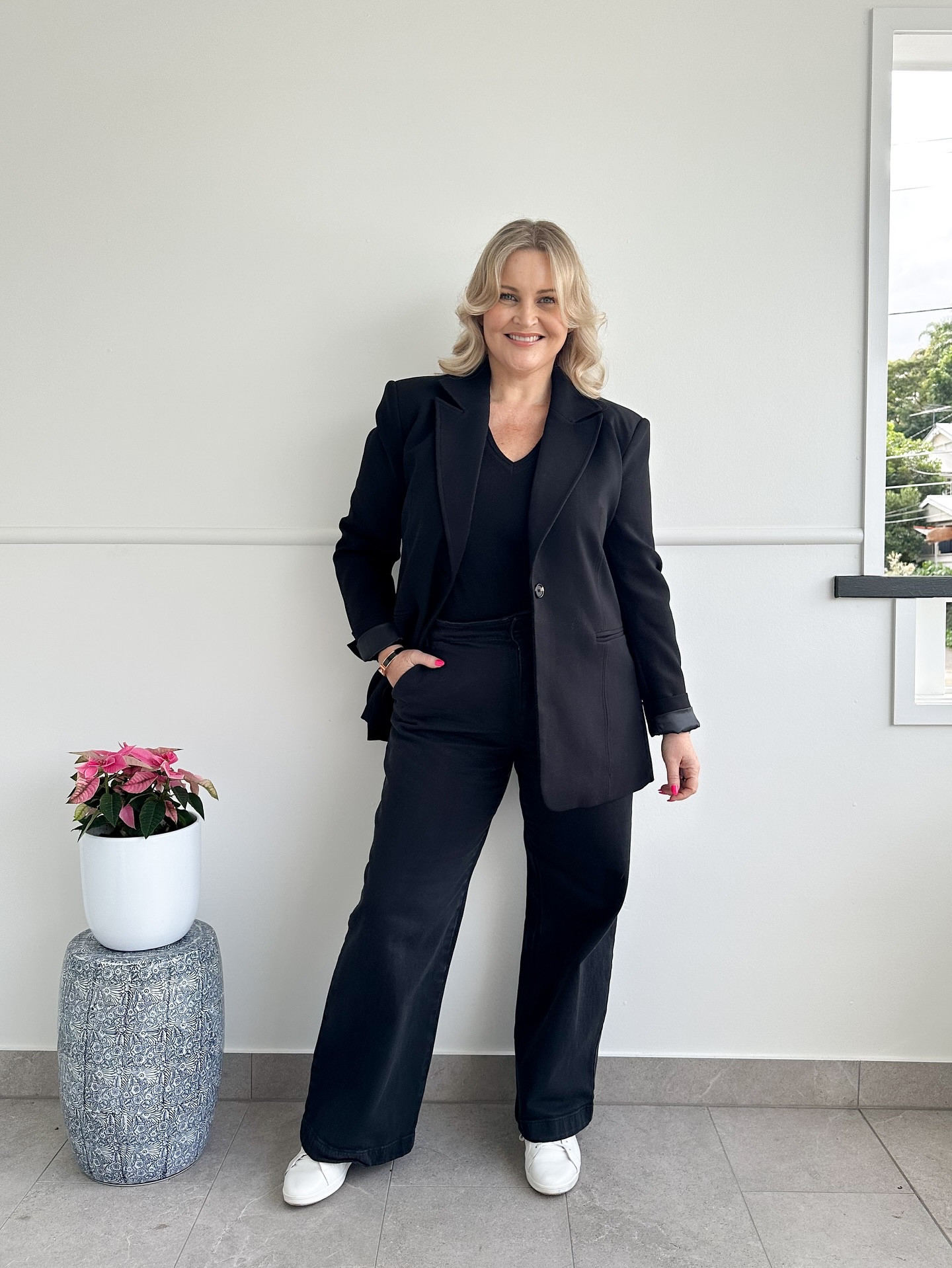 In my boyfriend blazer era 🖤 

Westwood Black Boyfriend Blazer from Dissh - it’s VERY oversized. I followed the size guide, ordered a size 12 and it was huge. Returned it and re-ordered a size 8, which is still a roomy fit. 
Knit jumper underneath is Veronika Maine. 
Jeans are Country Road - linked below 


#LTKmidsize #LTKover50style #LTKaustralia