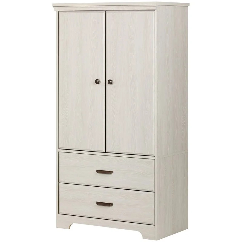 Pemberly Row 2-Drawer and Door Traditional Wood Armoire in Oak | Walmart (US)