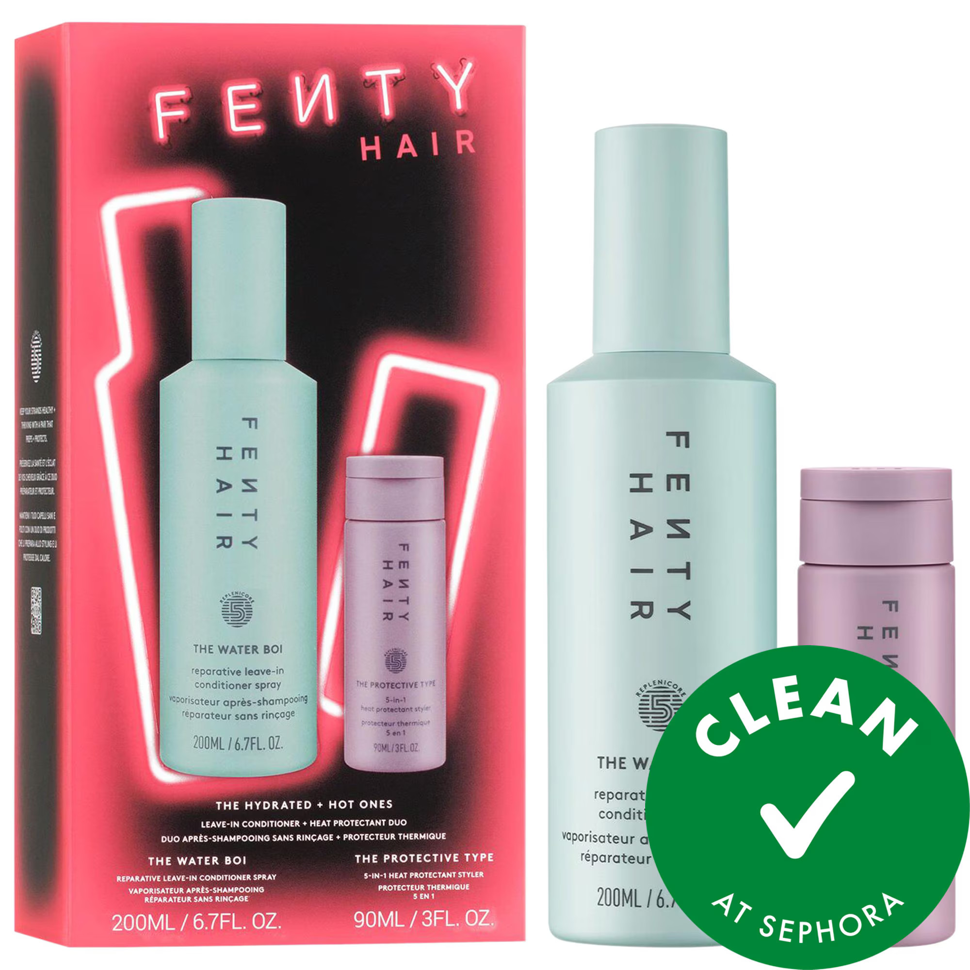 Fenty Beauty by Rihanna The Hot & Hydrated Ones Heat Protectant & Leave-In Conditioner Hair Gift Set | Sephora (US)