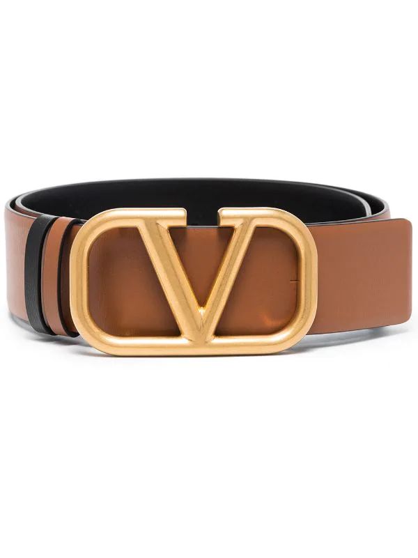 Valentino Garavani VLogo Signature Reversible Leather Belt - Farfetch | Farfetch Global