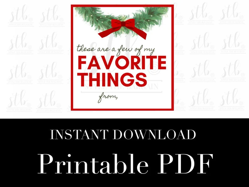 Christmas Gift Tag Printable These Are a Few of My Favorite - Etsy | Etsy (US)