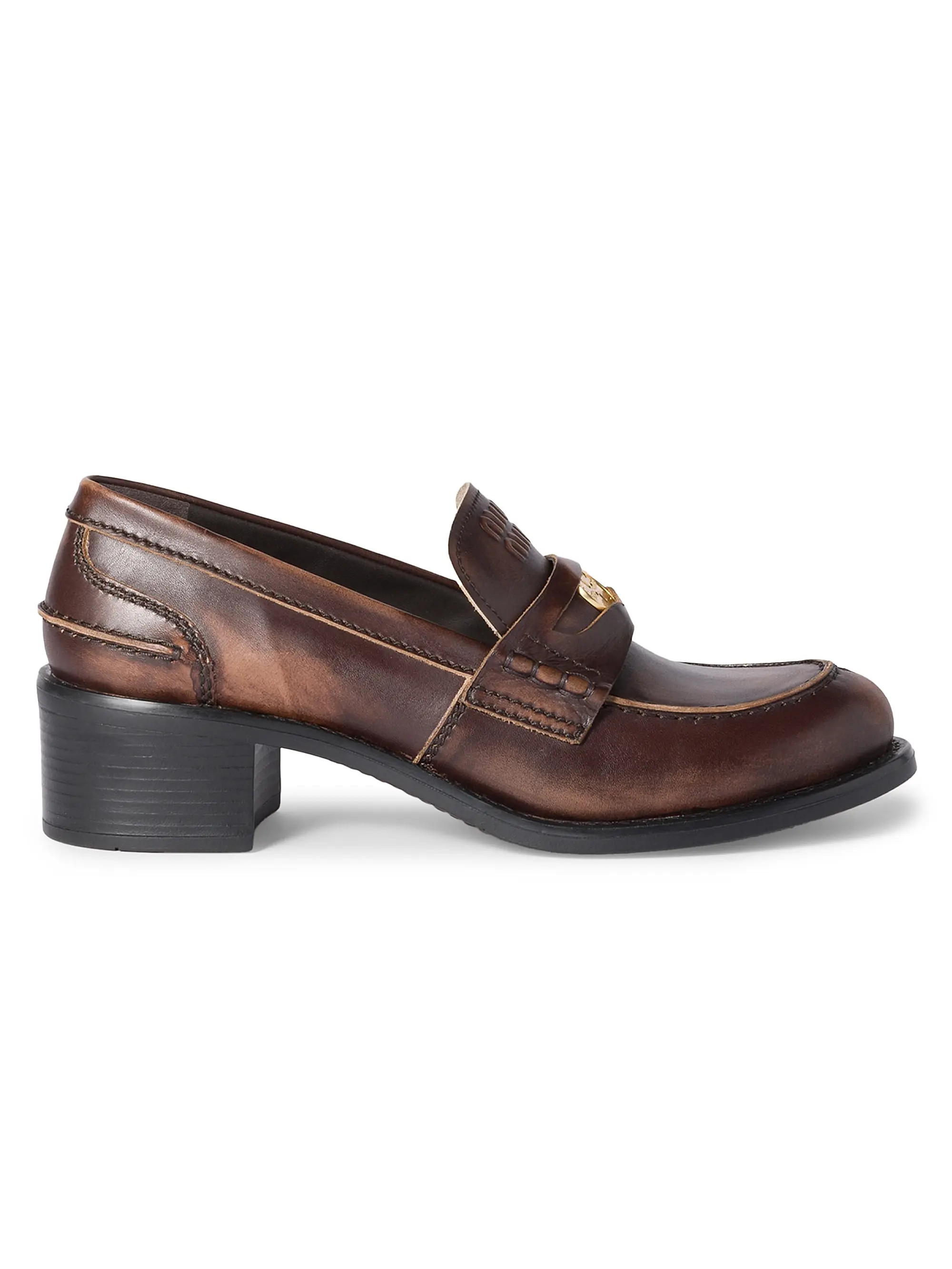 Miu MiuDecò Calf Leather Loafers | Saks Fifth Avenue