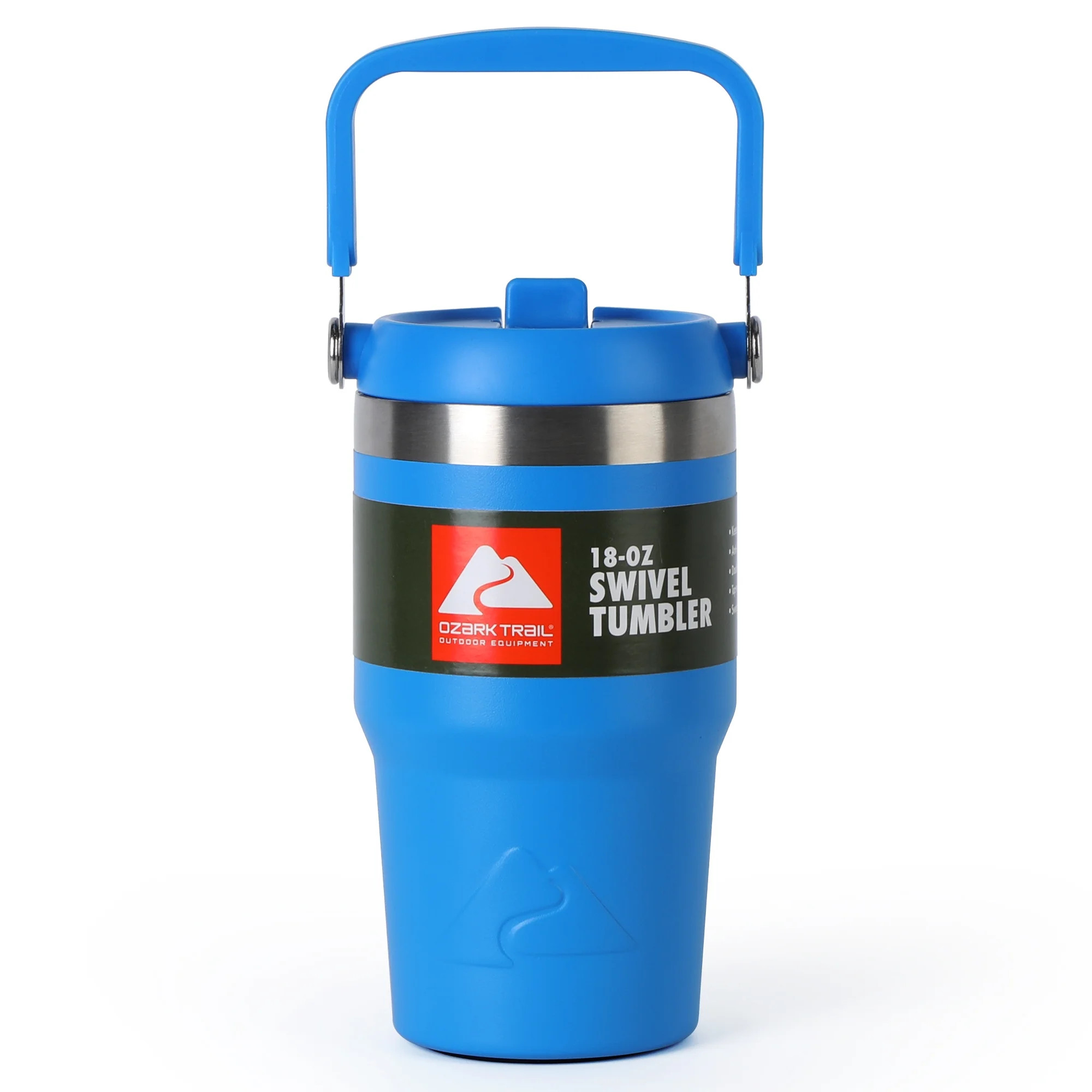 Ozark Trail 18 oz Insulated Stainless Steel Tumbler with Swivel Handle, Electric Blue | Walmart (US)