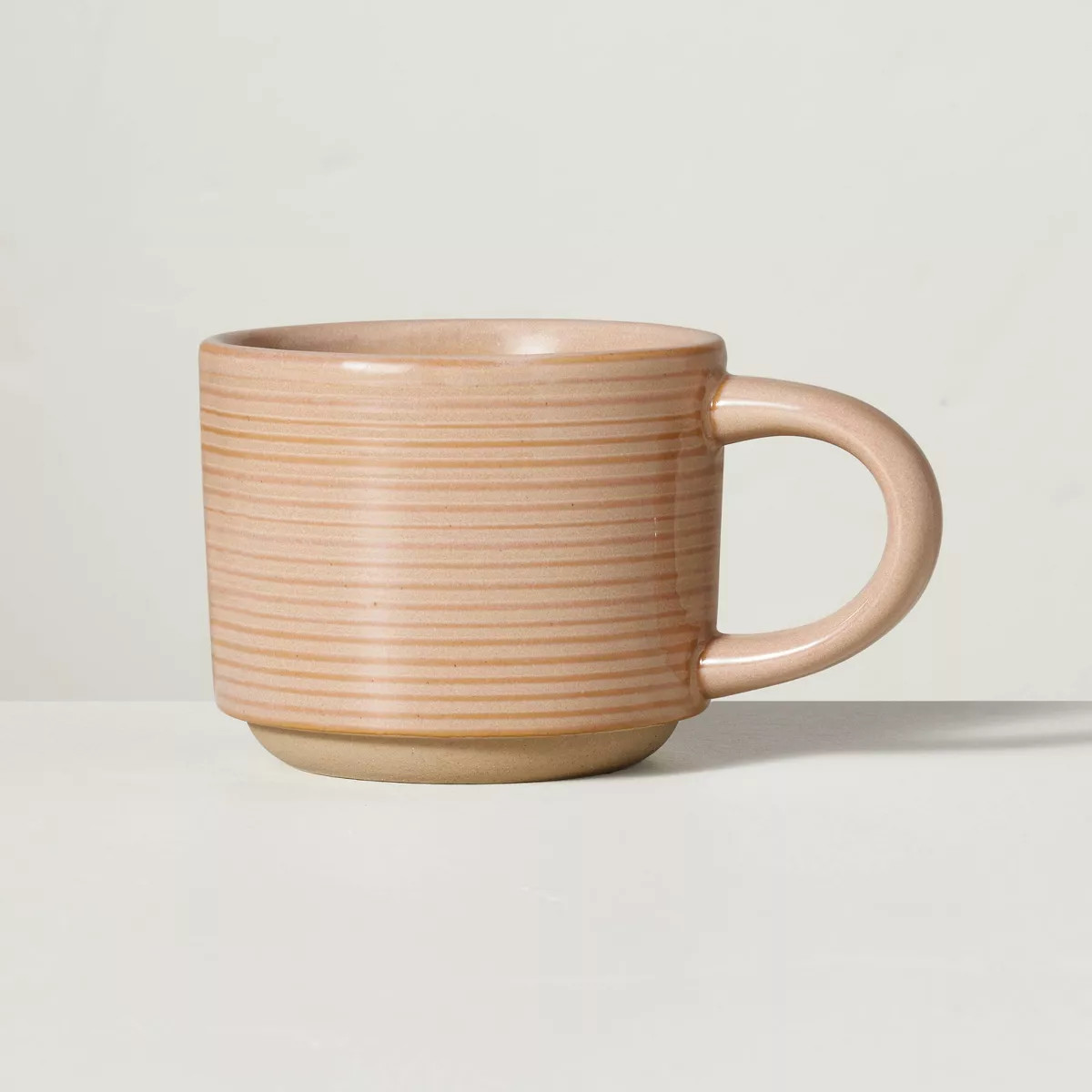 10oz Ribbed Stoneware Mug Blush - Hearth & Hand™ with Magnolia | Target
