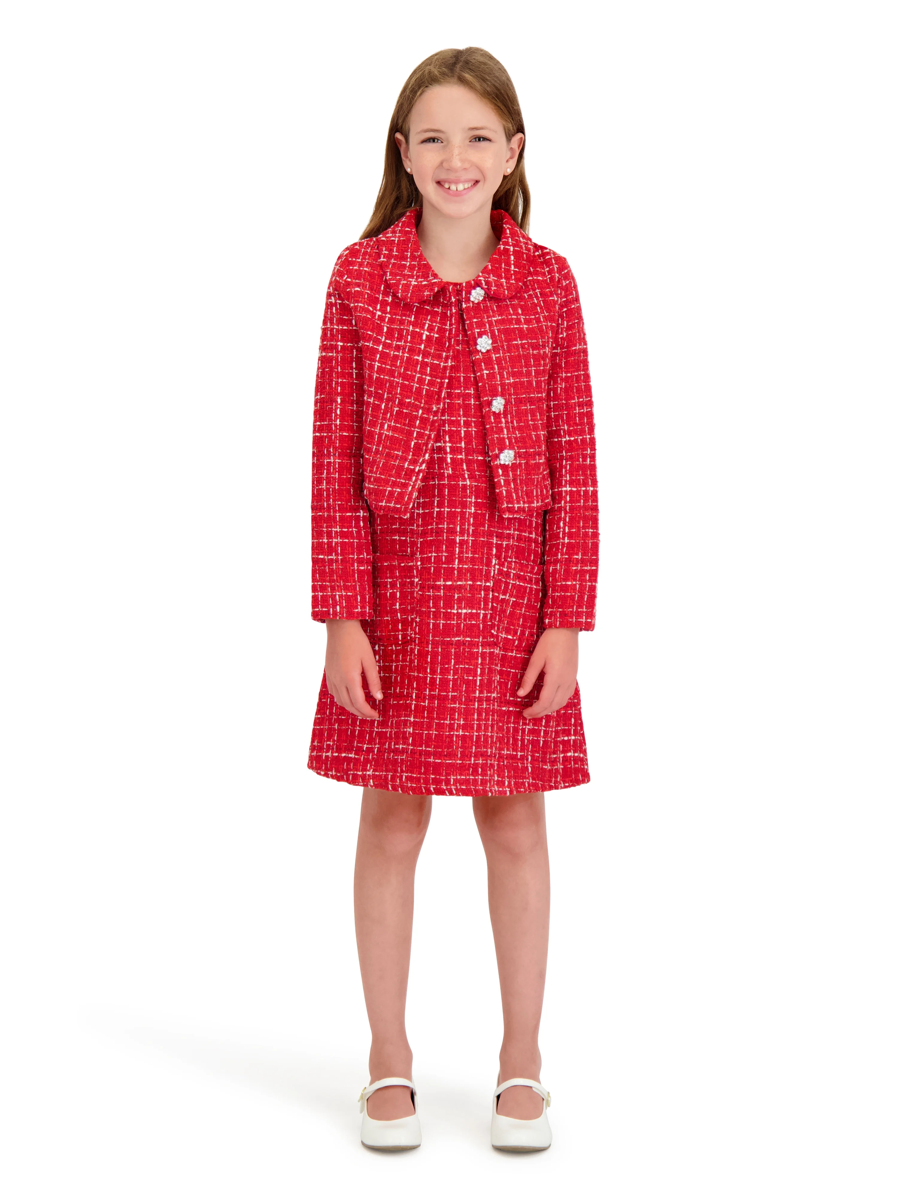 Kensie Girl Sleeveless Boucle Dress and Jacket, Sizes 4-16 | Walmart (US)