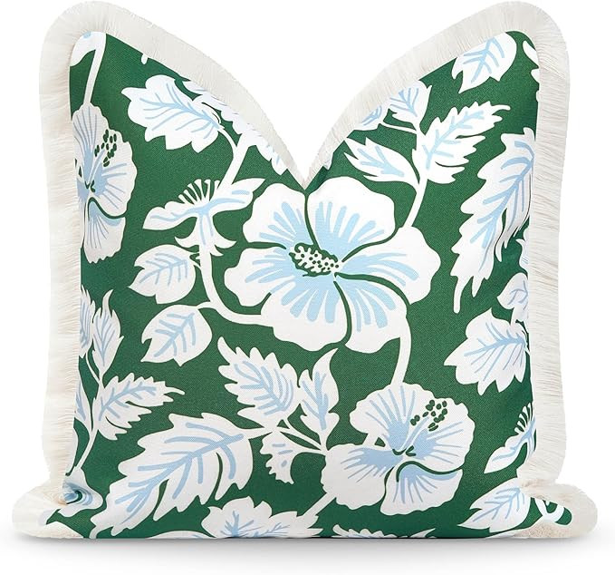 Hofdeco Premium Coastal Patio Indoor Outdoor Throw Pillow Cover Only, 20"x20" Water Repellent for... | Amazon (US)