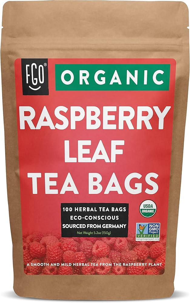 FGO Organic Red Raspberry Leaf Tea, Eco-Conscious Tea Bags, 100 Count | Amazon (US)