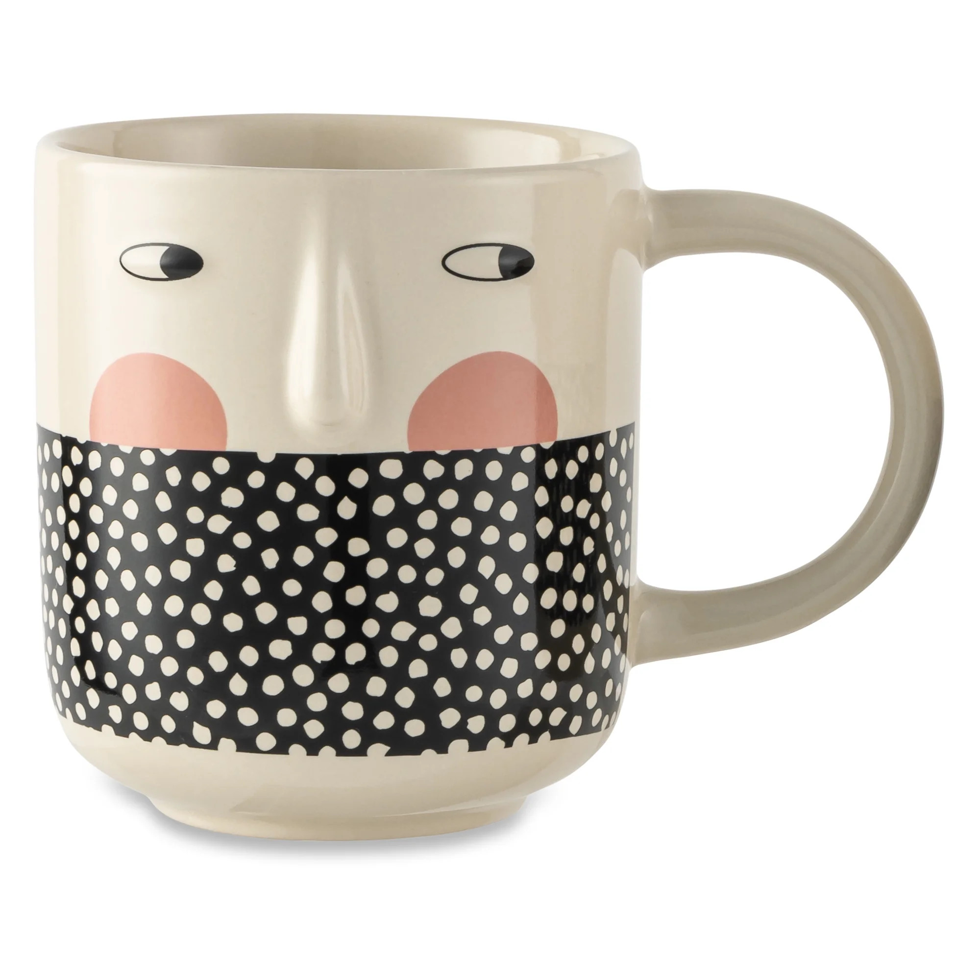 Thyme & Table Cheeky Face with Dots Mug 16.2 fl oz, Stoneware - Walmart.com | Walmart (US)