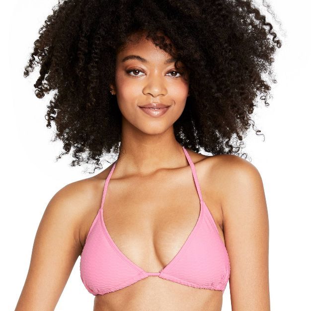 Women's Textured Triangle Bikini Top - Stoney Clover Lane x Target Pink | Target