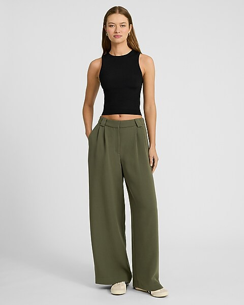 High Waisted Relaxed Trouser | Express