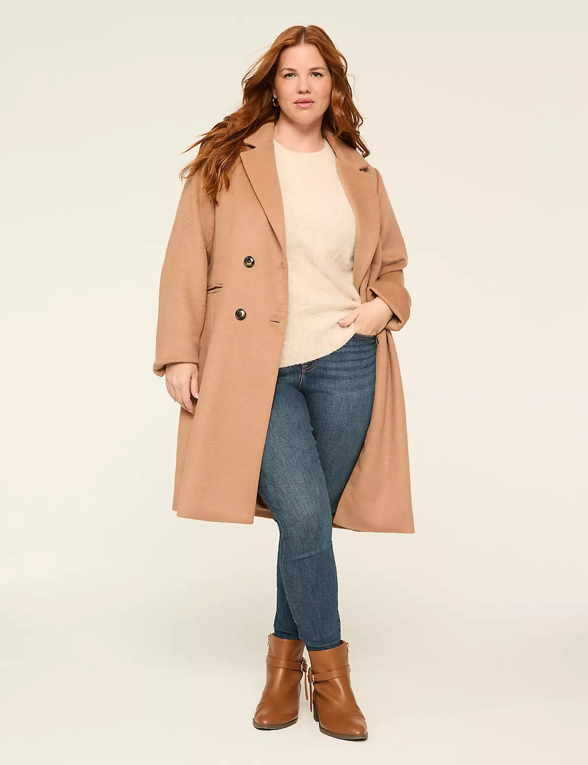 Classic Double-Breasted Coat | Lane Bryant (US)