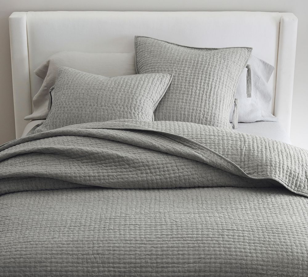 Pick-Stitch Handcrafted Cotton/Linen Quilt | Pottery Barn (US)
