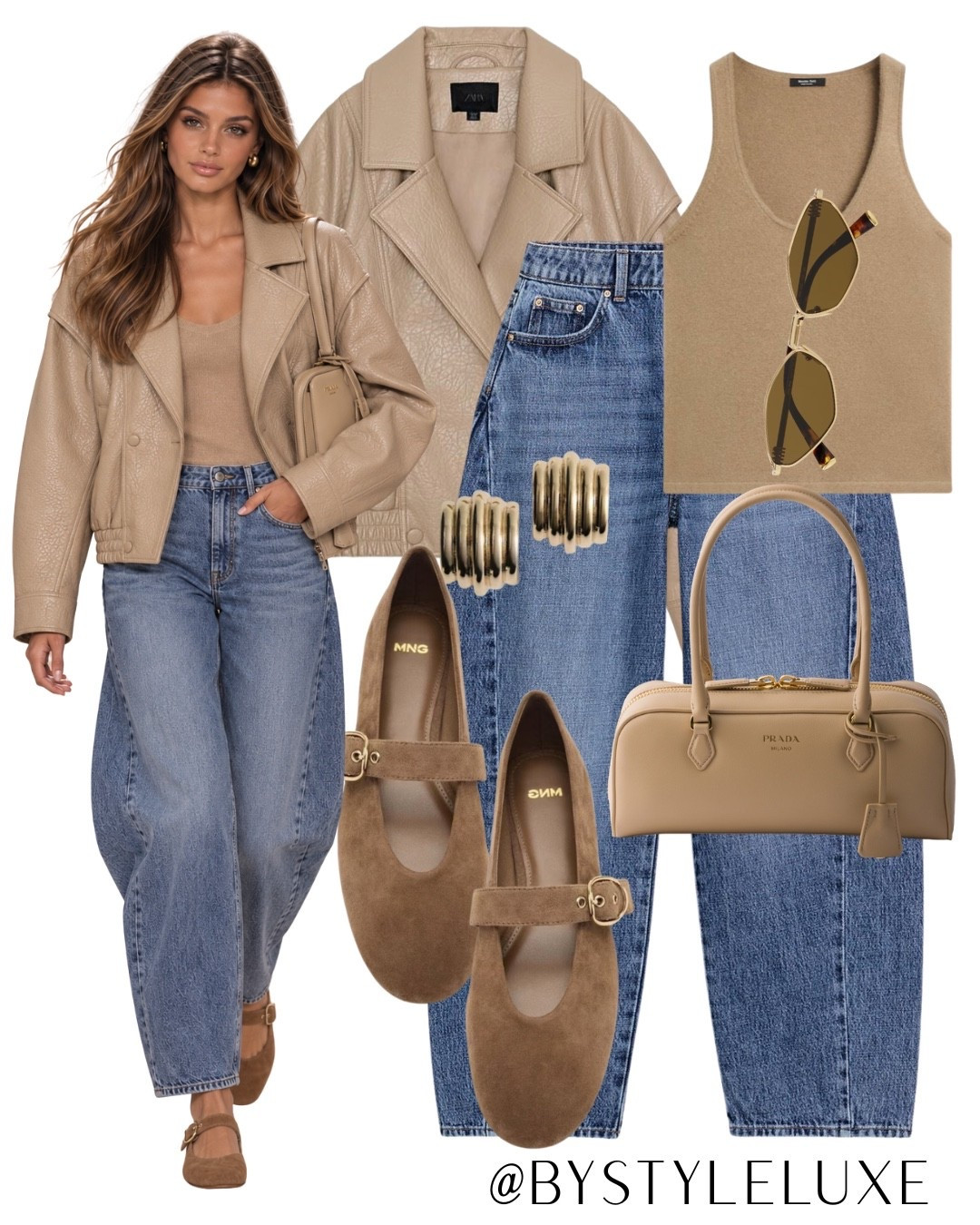 TONAL LOOK - Styling a beige tone outfit with classic blue denim for autumn

#jeans #jacket #autumnoutfit

#LTKautumn #LTKshoes #LTKjeans