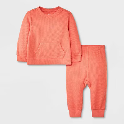 Baby 2pc Cozy Thermal Kangaroo Top & Bottom Set - Cat & Jack™ | Target