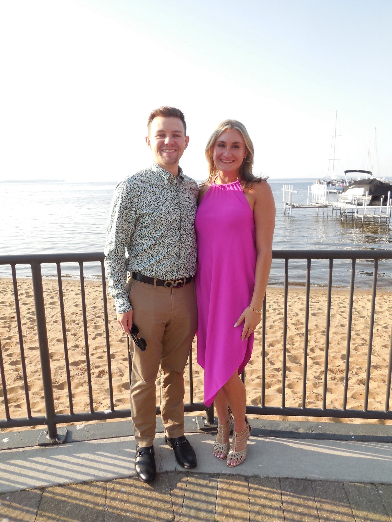 At Breanna’s stunning rehearsal, I wanted to wear something colorful and summery. I went for this purple dress that has some fun fabric details for the casual chic night. I paired the dress with my classic gold Nina’s and gold jewelry. I was getting showered in compliments! 

Tyler wore an almost all J.Crew outfit. He made the perfect photographer for the wedding weekend kick off. 

#LTKFindsUnder100 #LTKWedding #LTKTravel