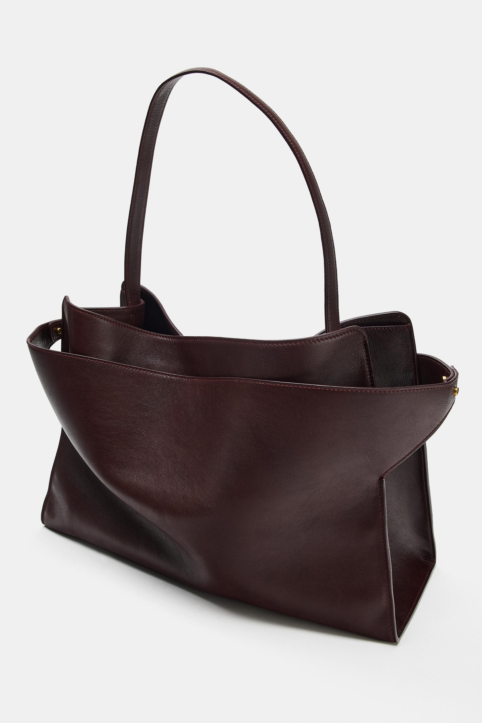 MAXI LEATHER TOTE BAG | Zara UK