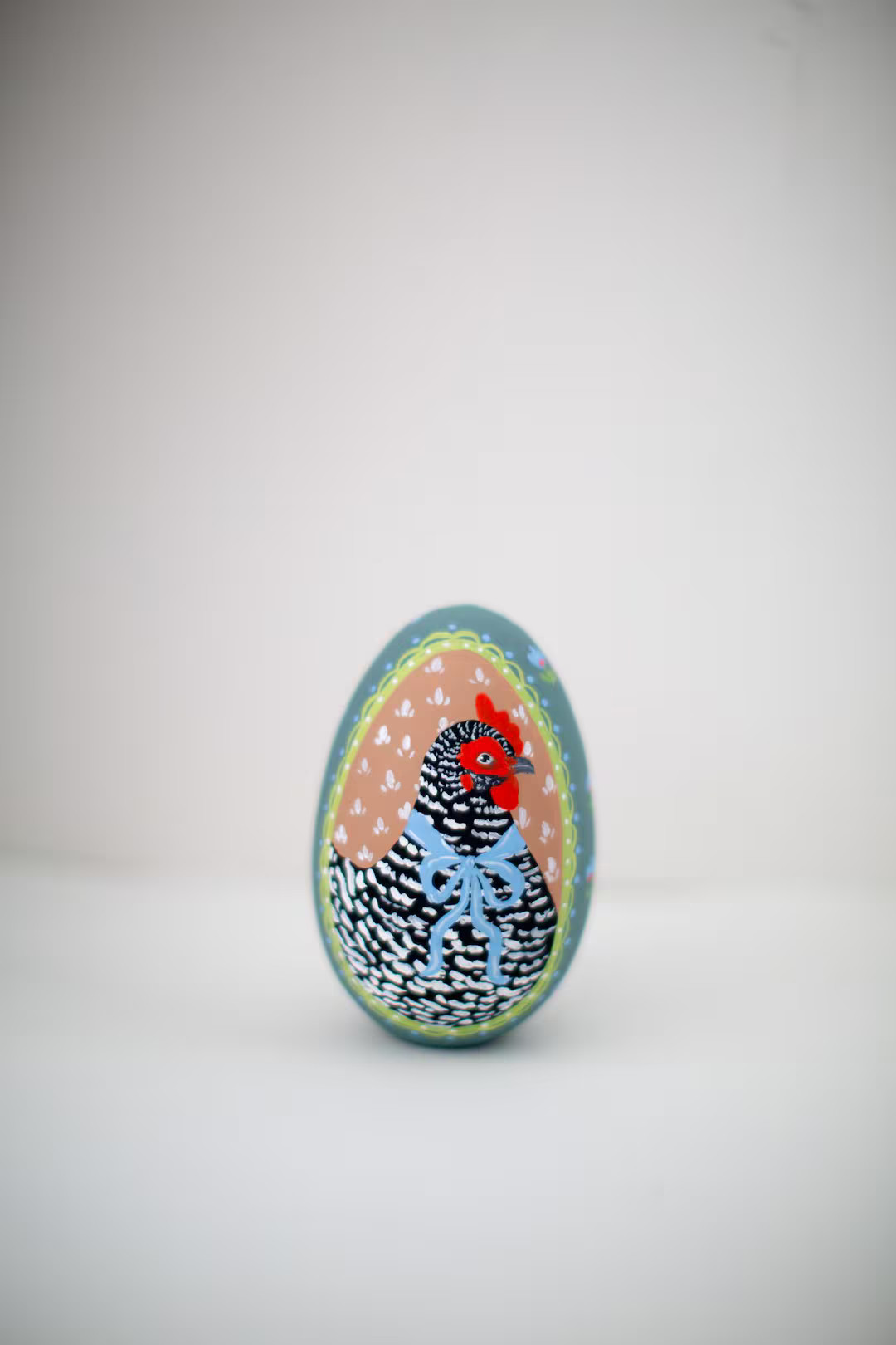 Heirloom Wooden Easter Eggs - Black and White Chicken - All Over Floral Print - 5" Larger Size - ... | Etsy (US)