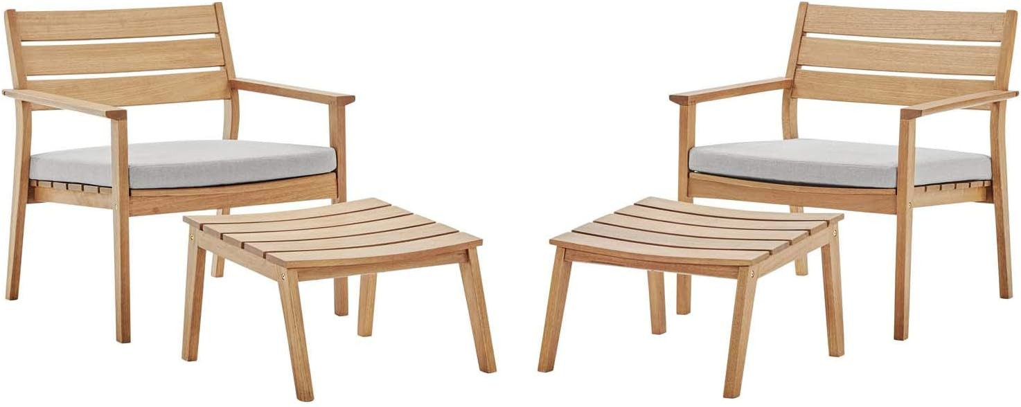 Modway EEI-3842-NAT-TAU-SET Breton Outdoor Patio Armchair Set, Natural Taupe | Amazon (US)